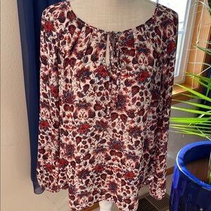 Stoosh Floral Blouse - Red and Blue